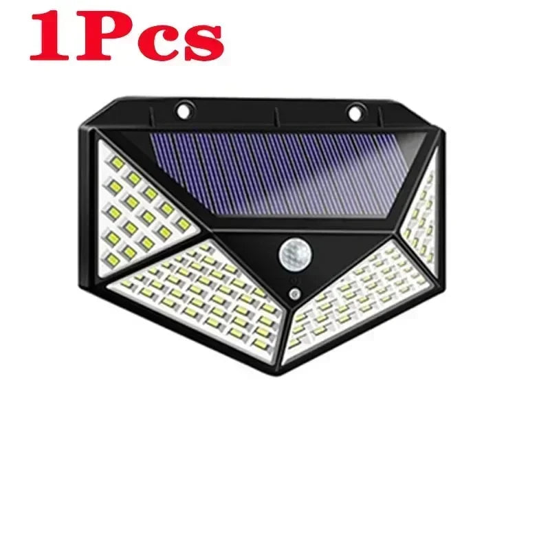 1/2/4Pcs 100 LED Solar Wall Lights Outdoor Solar Lamp Motion Sensor