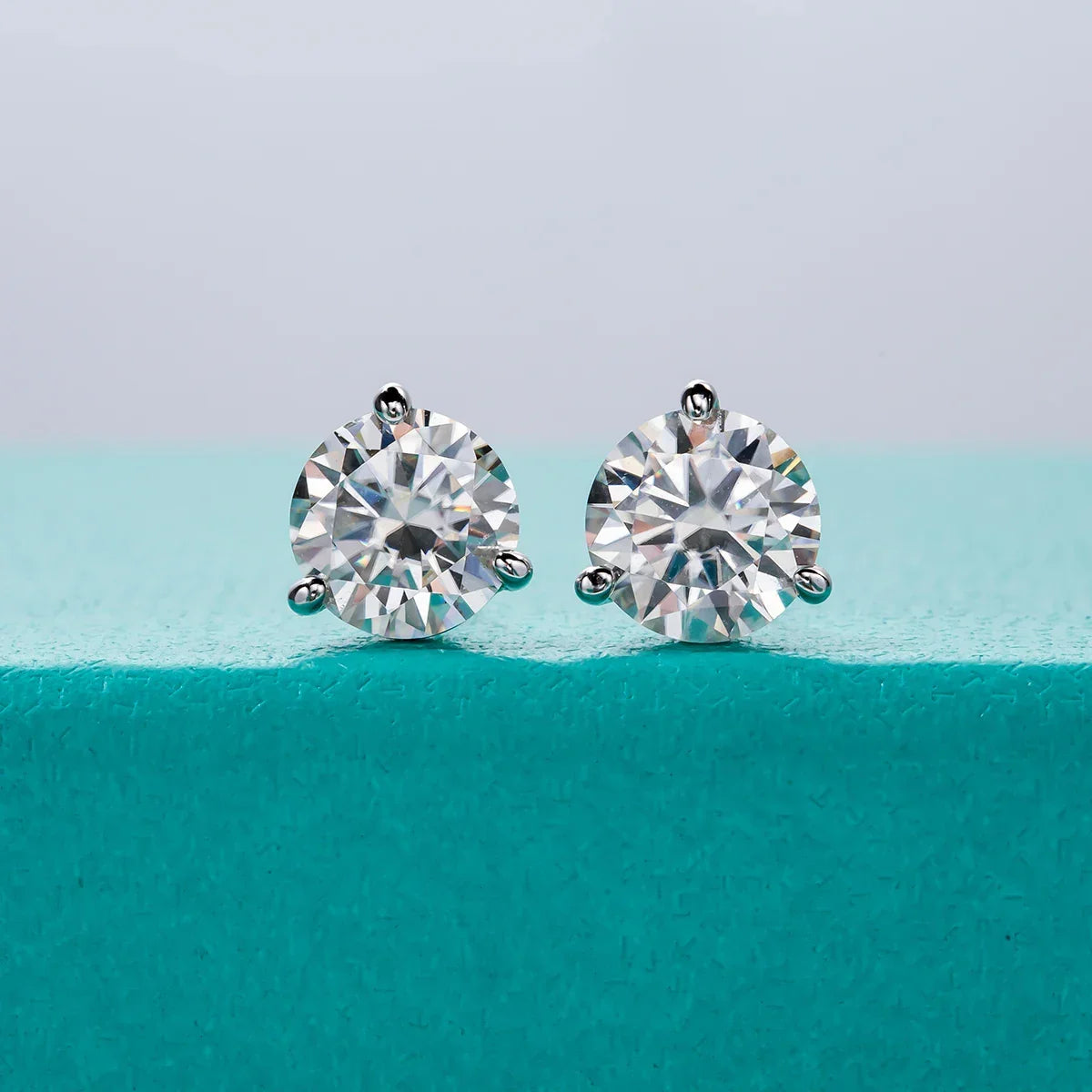2cttw D Color Moissanite Diamond Stud Earrings 925 Sterling Silver - Empire P.E