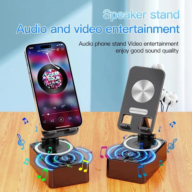 New Cell Phone Holder Stand With Bluetooth Speaker Adjustable Desktop Live Lazy Tablet Bracket Support Portable Wireless Speaker - Empire P.E