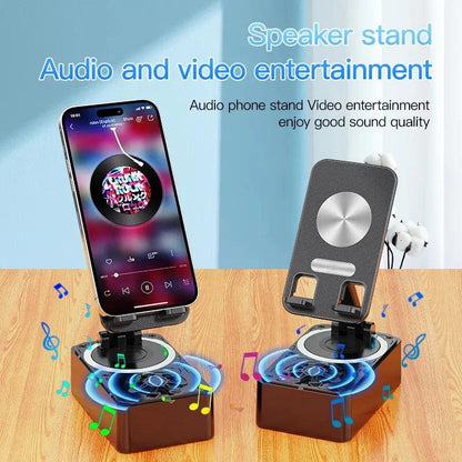 New Cell Phone Holder Stand With Bluetooth Speaker Adjustable Desktop Live Lazy Tablet Bracket Support Portable Wireless Speaker - Empire P.E