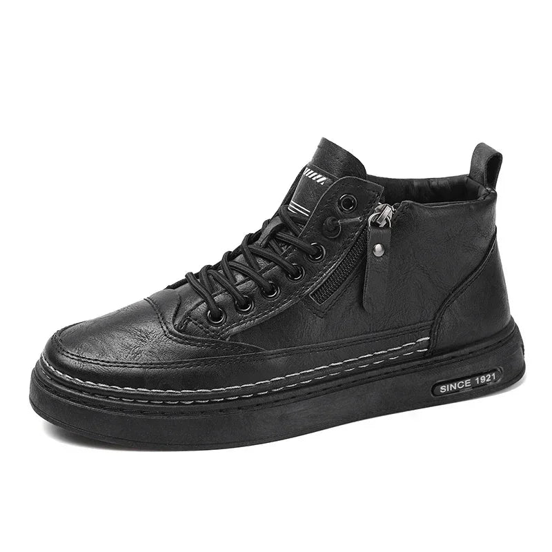 Men Boots Winter High Top Leather Casual Outdoor Shoes - Empire P.E