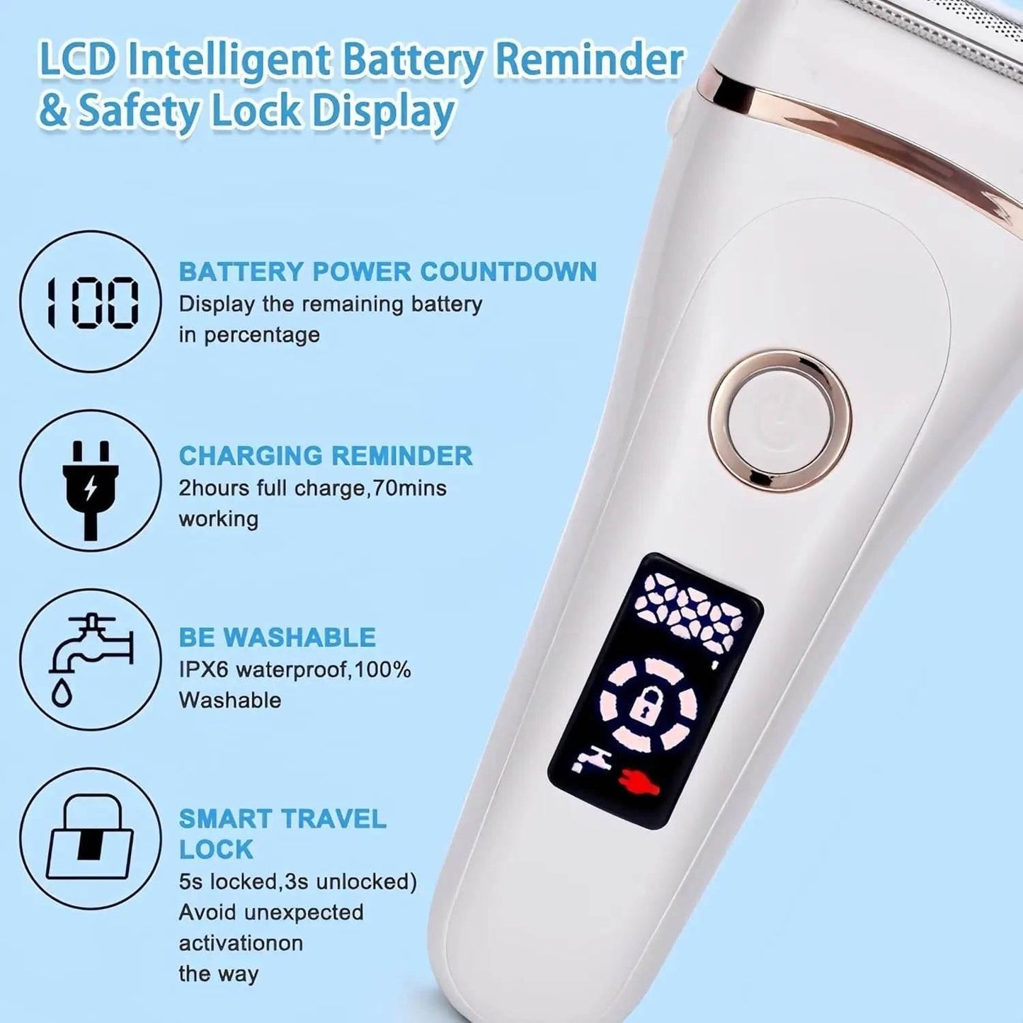 Electric Razors for Women Face Shaver Facial Hair Removal Painless Shaving Knife Body Trimmer for Arm Hands Leg Bikini Epliator - Empire P.E