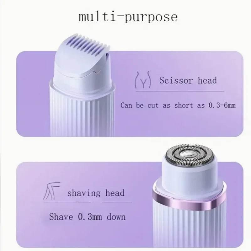 Electric Shaver for Women Waterproof Wet & Dry Hair Razors 2 in 1 Double Head Dual Bikini Hair Trimmer Detachable Head Shaver - Empire P.E