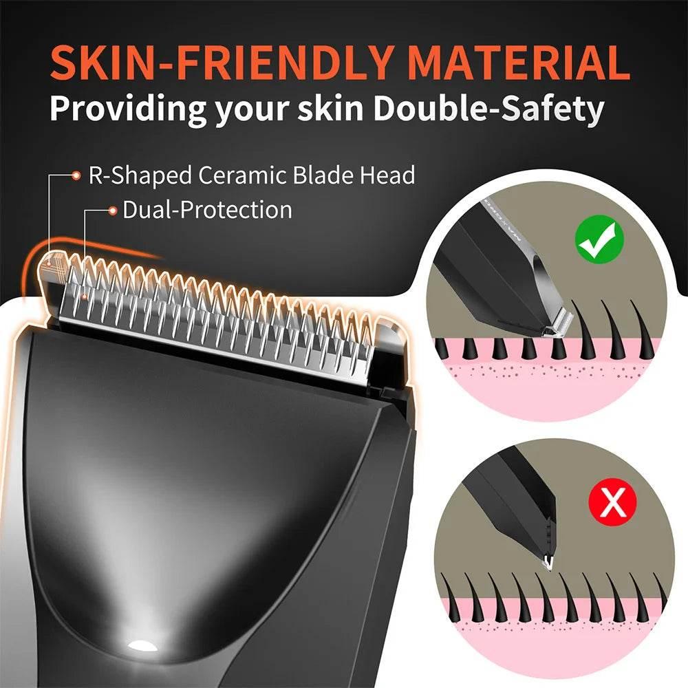 MAXGROOM Body Hair Trimmer Shaver for Men Ball Trimmer for Groin Pubic Replaceable Ceramic Blade Electric IXP7Waterproof Clipper - Empire P.E