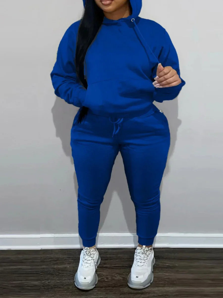 LW Plus Size women's matching tracksuit set Drawstring Tracksuit Set - Empire P.E