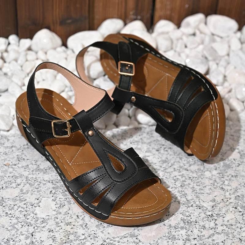 2025 Summer Women Wedge Sandals Lightweight Ankle Buckle Platform Gladiator Sandals Woman Peep Toe Non Slip Beach Sandles 36-43 - Empire P.E