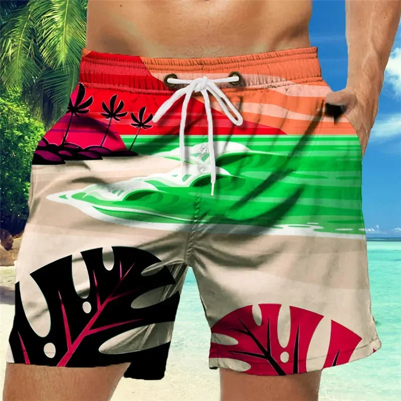 Men's Sweat Shorts Beach Shorts Terry Shorts Drawstring Elastic Waist 3D Print Graphic Plaid Stripe Breathable Soft Short Daily - Empire P.E