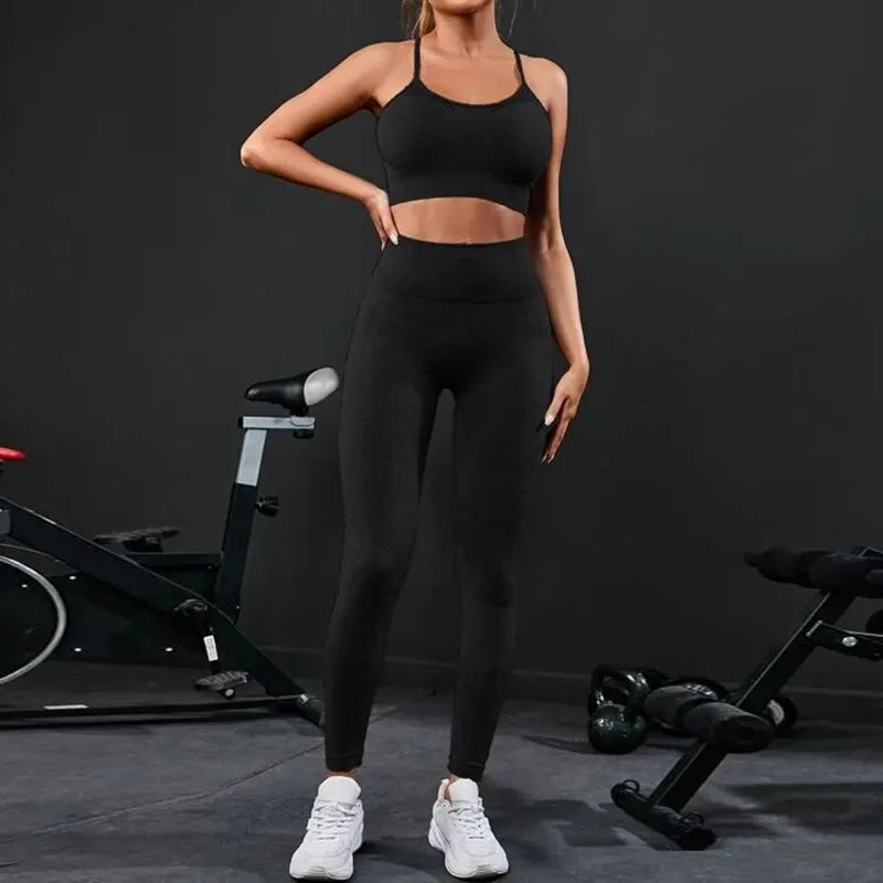 2 Pieces Women's Tracksuit Seamless Yoga Set - Empire P.E