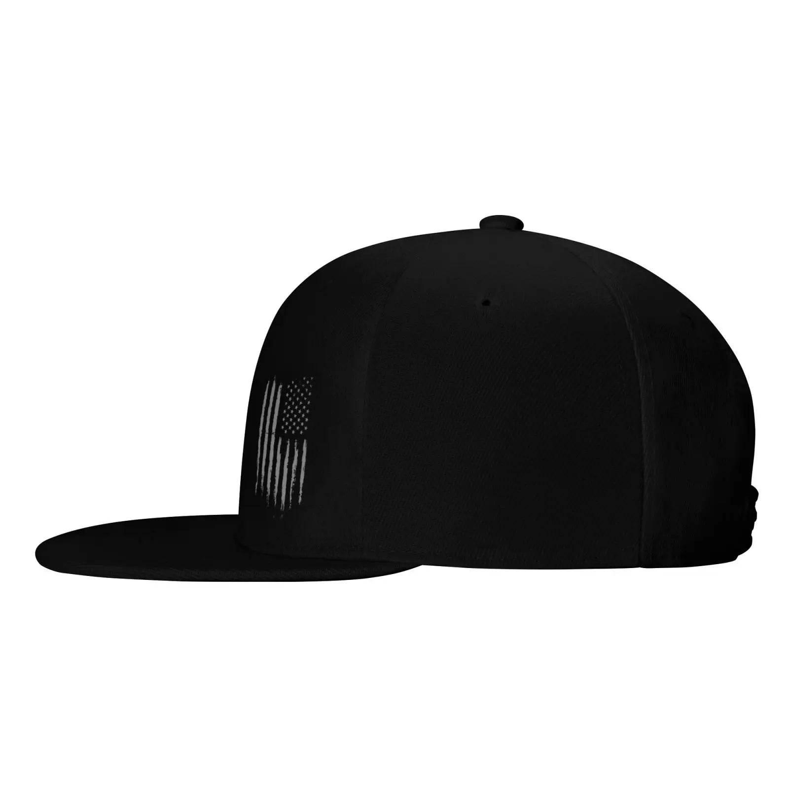 Vintage Black American Flag Snapback Hats for Men Baseball Cap Adjustable Flat Bill Trucker Dad Gift,Husband,Boy Friend - Empire P.E