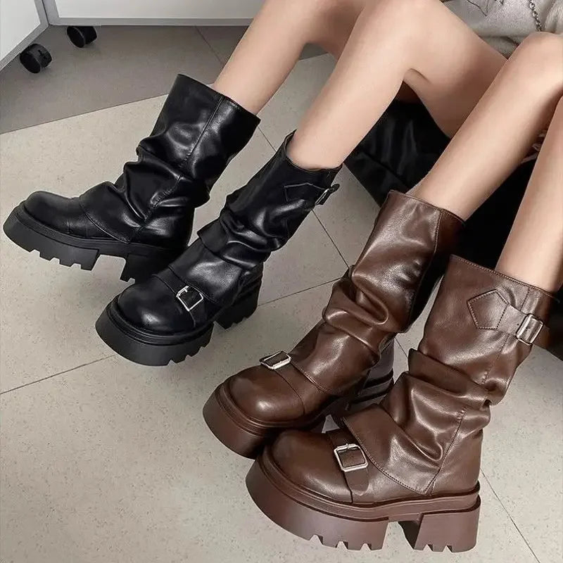 2024 Mid-Calf Women's Boots Platform Modern Boots - Empire P.E