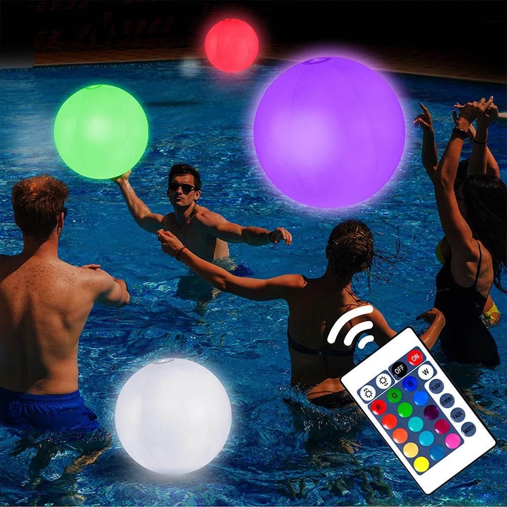 16 Colors Floating Pool Lights 90cm Large Inflatable Pool Beach Ball For Water Pool Party Outdoor Balloon LED Garden Ball Light - Empire P.E
