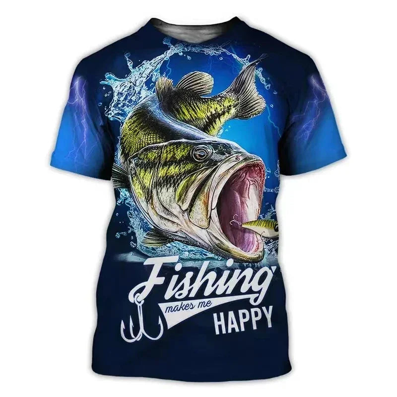 Fish Graphic Oversize Short Sleeve T-shirts - Empire P.E