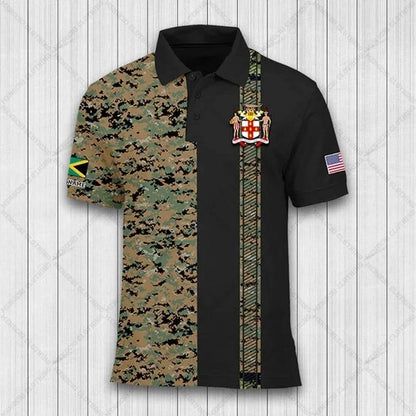 Jamaica Flag & Coat of Arms Customized Polo Shirt Summer Casual Streetwear Men's Fashion Loose Jersey Plus Size Sportswear - Empire P.E