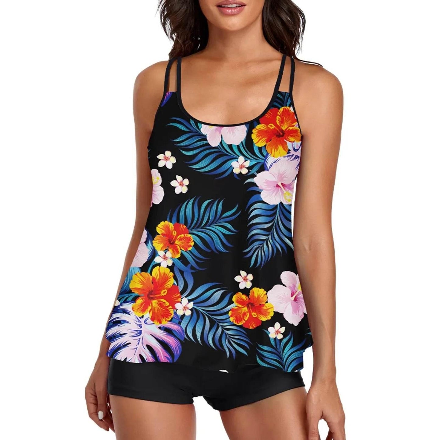 2024 Personality Popular Women's Swimsuit Sexy Printed Vest Shorts Swimsuit Two-Piece Set Soft And Comfortable Swimwear - Empire P.E