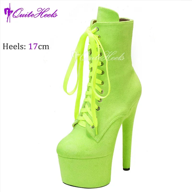 Faux Suede 17cm Pole Dance Shoes - Empire P.E