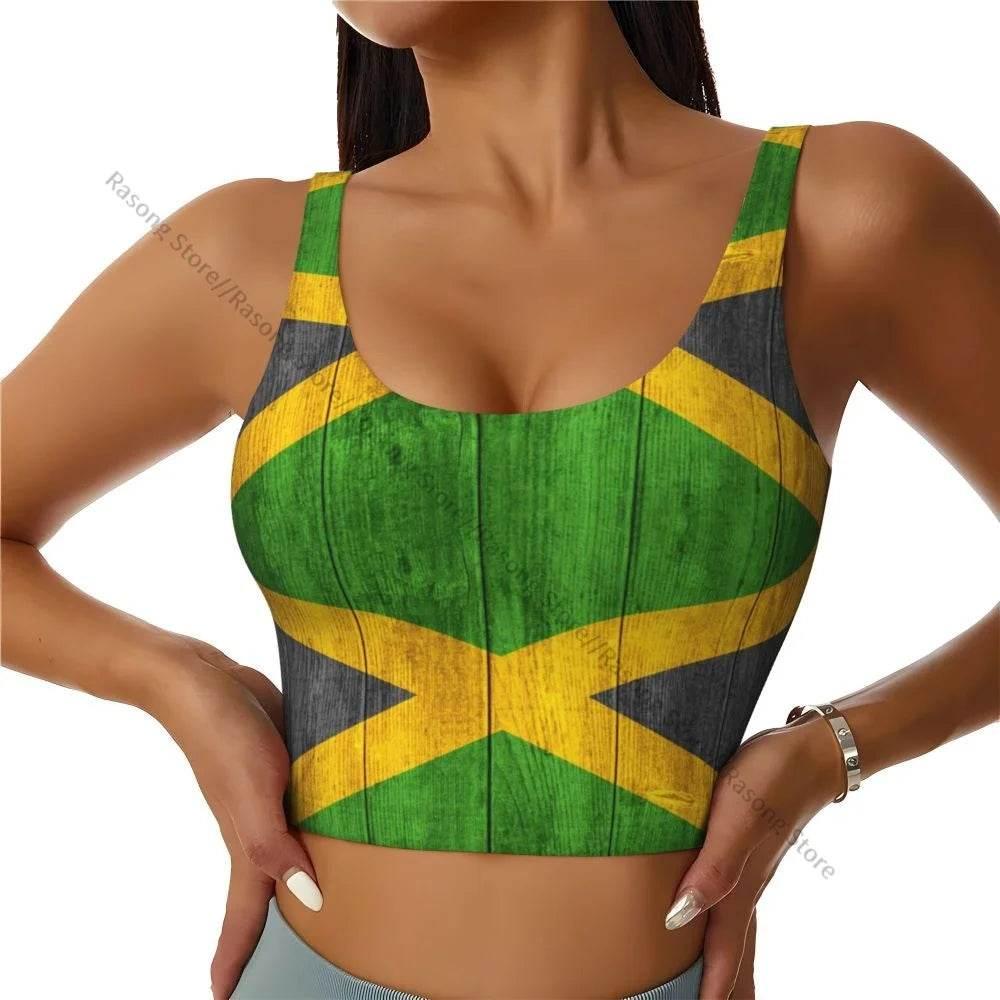 Sports Bra Women Running Yoga Clothes Vest Jamaica Kingdom Flag Gathering Fitness Vest - Empire P.E