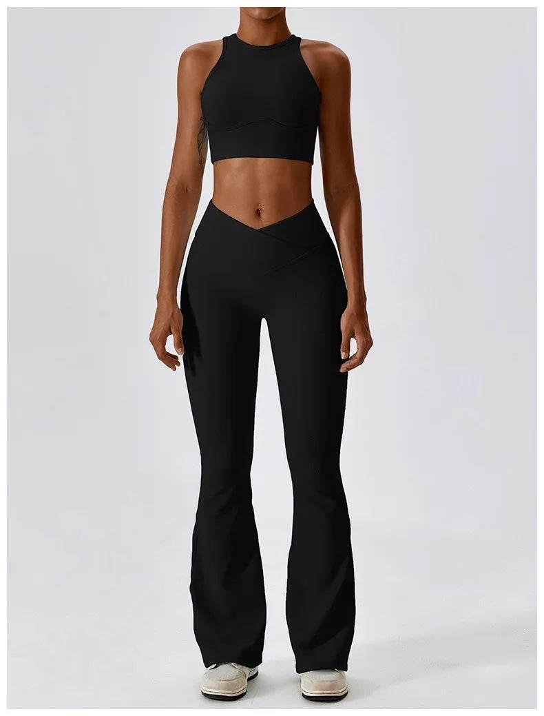 2PCS Seamless Yoga Set Gym Clothes Sportswear Yoga Suits For Women Fitness Rib Tracksuits Sports Bra Gym Leggings Sports Suits - Empire P.E