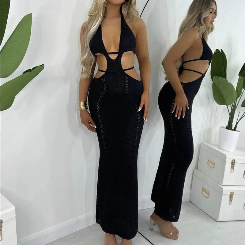 New Style Hollow Out Backless Tie Up Dress - Empire P.E