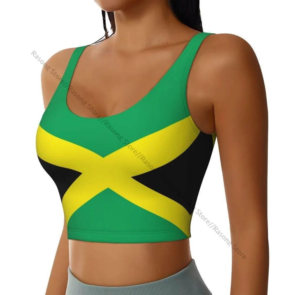 Sports Bra Women Running Yoga Clothes Vest Jamaica Kingdom Flag Gathering Fitness Vest - Empire P.E