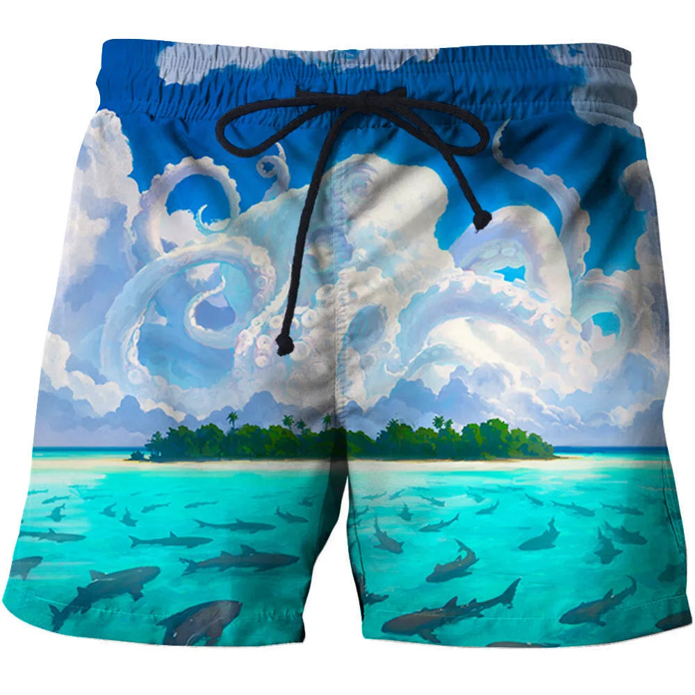 Summer Men's Quick Drying Hawaii Holiday Sports Swimming Trunks
