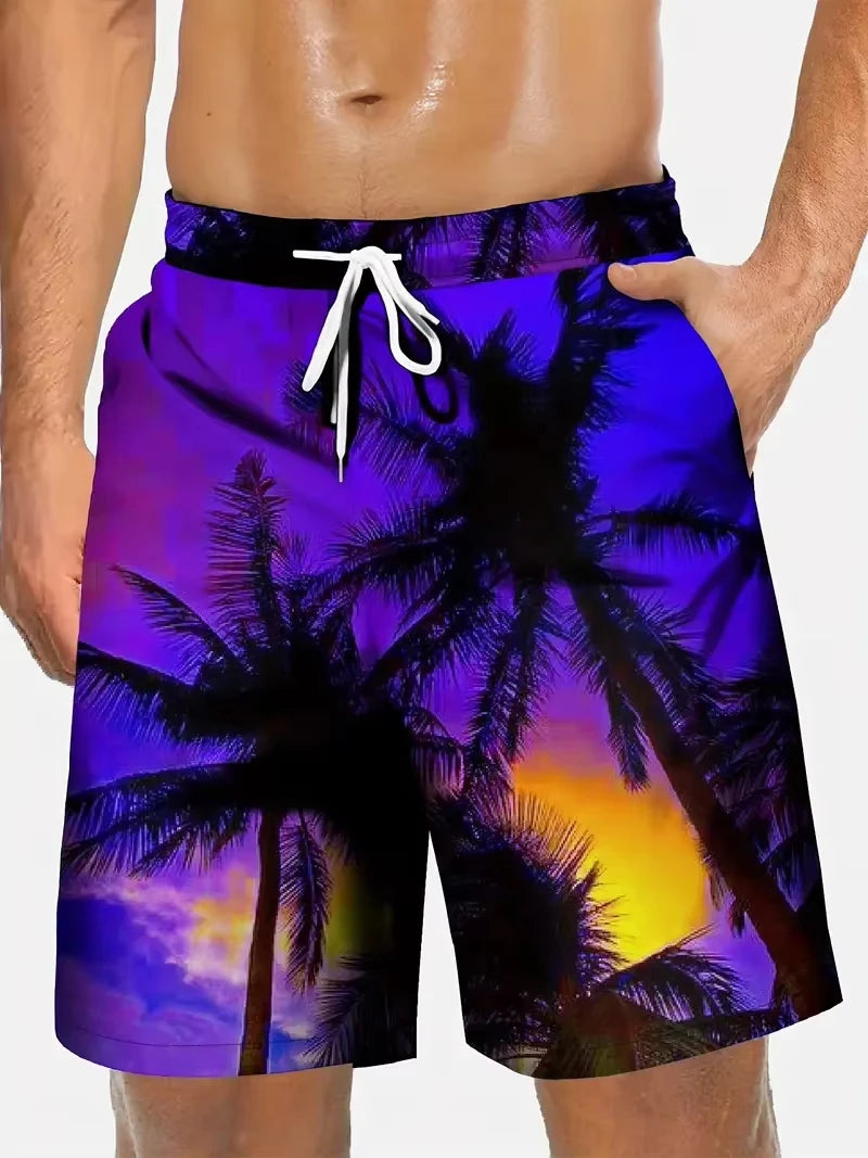 Palm Tree Graphic Swim Trunks