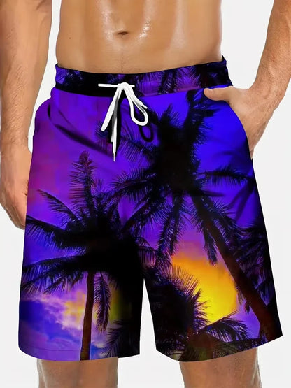 Palm Tree Graphic Swim Trunks