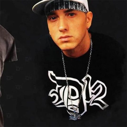 Rap singer Eminem's same pattern printed Tshirt for womenloose top style fashionable oversized hip-hop Tshirt for women - Empire P.E