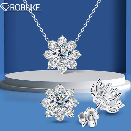 925 Sterling Silver Original Certified 2cttw Moissanite Jewelry Sets - Empire P.E