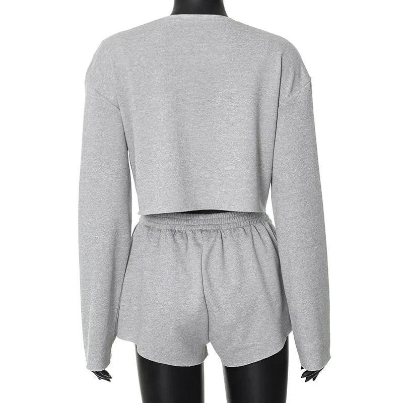 2025 New Sport Wear High Street Track Suits Sweatshirt Shorts Sets New Matching Sets 3 Pieces Set Women's Suits - Empire P.E