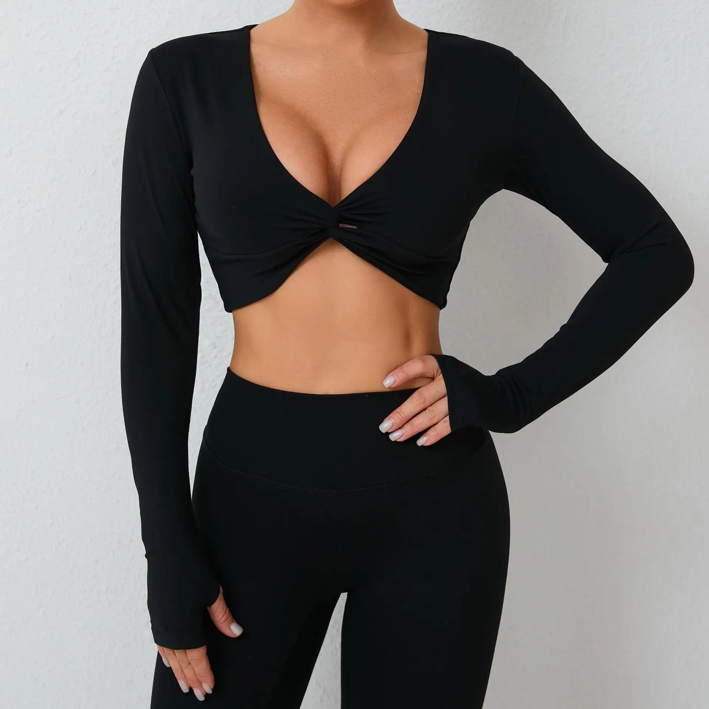 Women's Yoga Crop Top Long Sleeve T-Shirt - Empire P.E