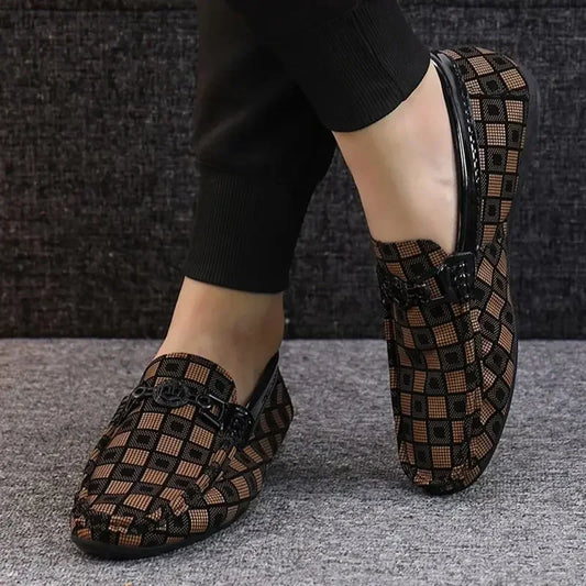 Leather Shoes for Men Round Toe Non Slip and Waterproof Loafers - Empire P.E
