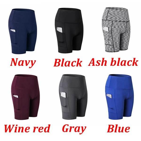 Women Yoga Shorts High Waist Workout Gym Shorts Fitness Yoga Lift Butt Fitness yoga leggings Running Cycling Short Pants - Empire P.E