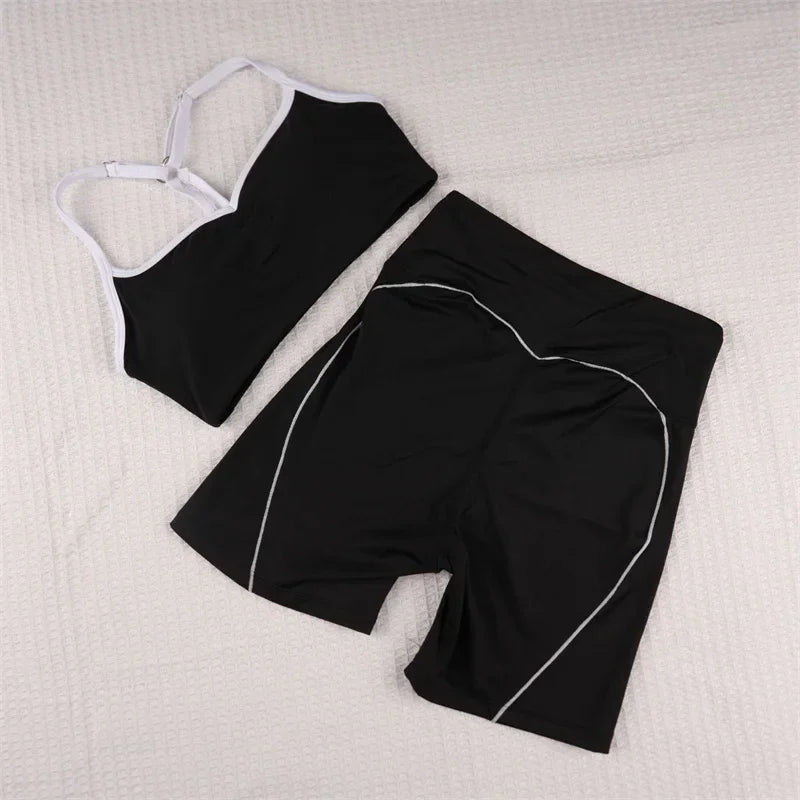Gym Set Contrasting Color Sports Bra Suits - Empire P.E