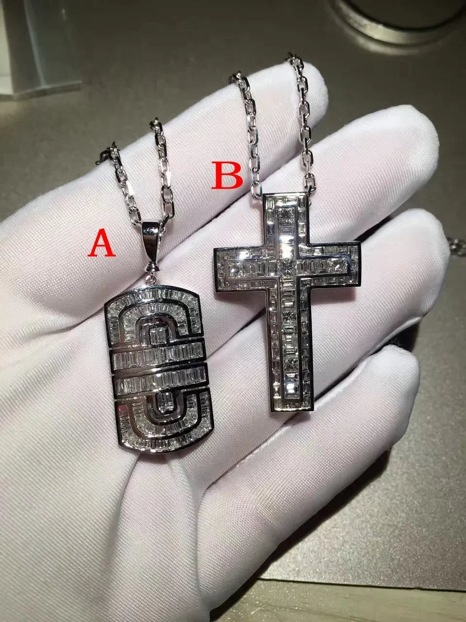 Luxury Hiphop Lab Diamond Cross Pendant 925 Sterling Silver - Empire P.E