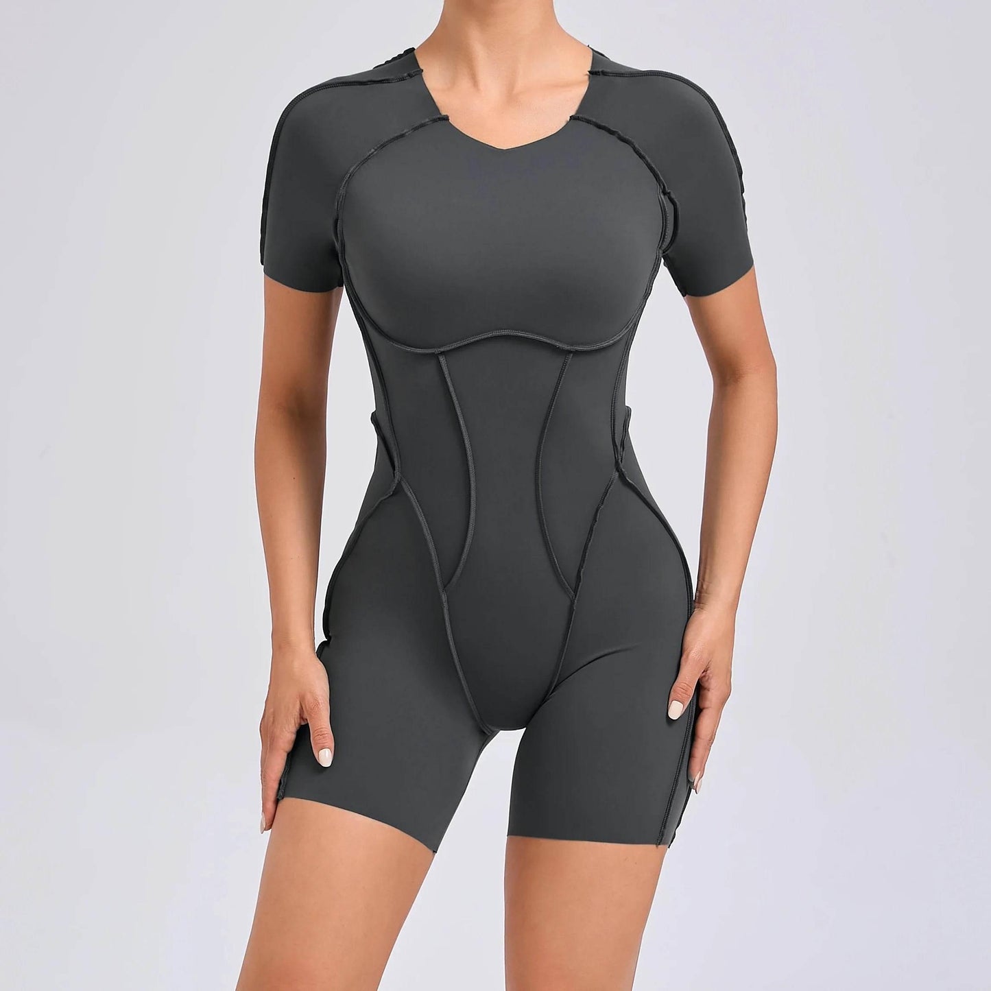 Short Jumpsuit Gym Clothes For Women Sportswear Fitness Overalls Backless Scrunch Booty Yoga Suit Sports Set Outfit - Empire P.E