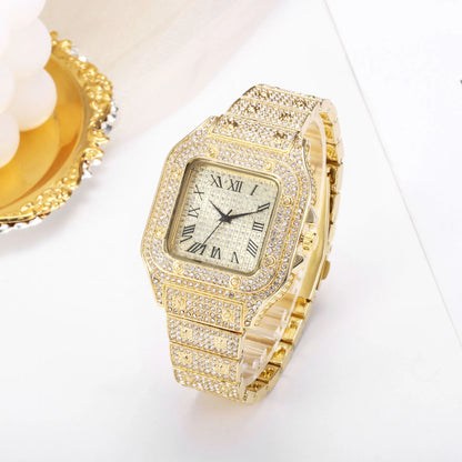 Men's Business Square Starry Sky Steel Belt Diamond Watch