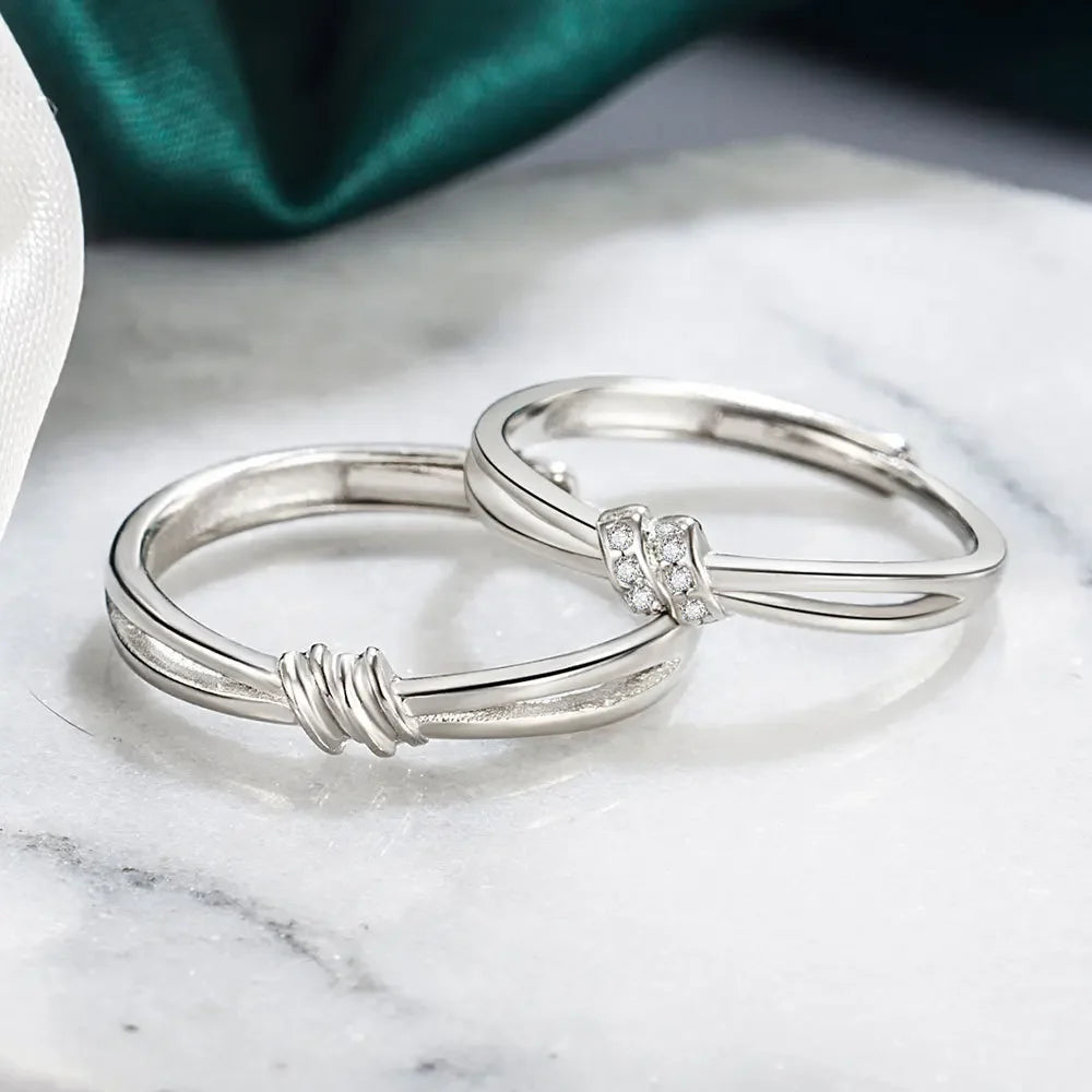 NEW 925 Sterling Silver Moissanite Diamond Couple Rings - Empire P.E