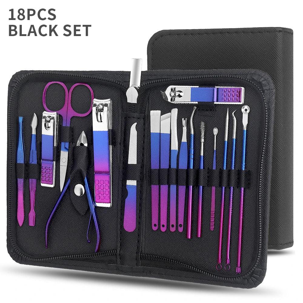 Manicure Set, Stainless Steel Gradient Professional Pedicure Kit - Empire P.E