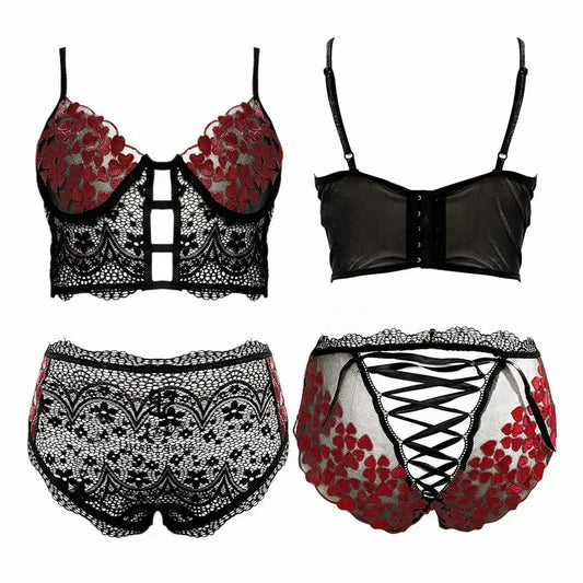 Sexy Lace Thong Lingerie Set - Empire P.E