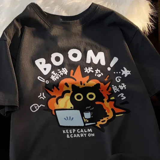 Pure Y2K  Casual Cartoon T-shirt