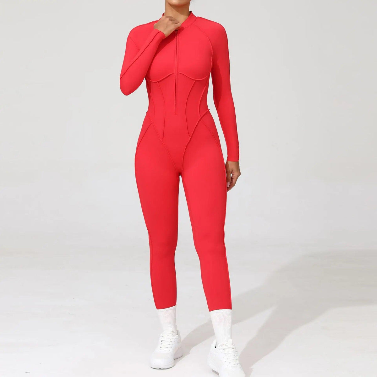 Pad Yoga Jumpsuit Short Sleeve Zipper Sports Wear Gym Fitness - Empire P.E