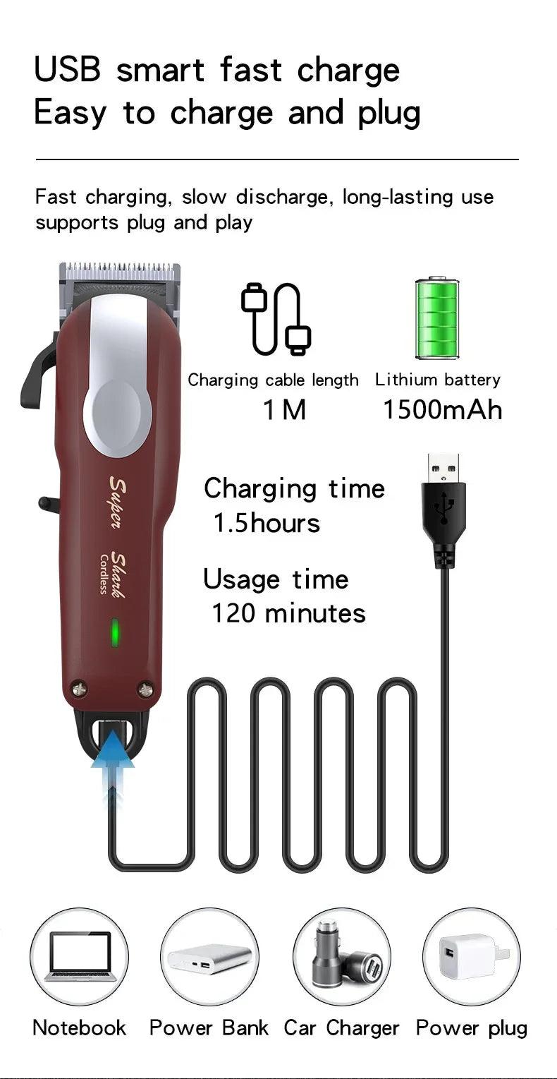 Professional Hair Clipper Powerful Lithium Battery USB Chargeable - Empire P.E