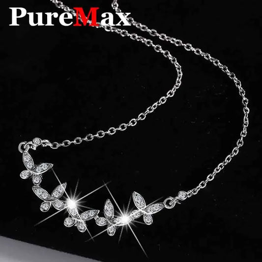 Fashion Butterfly Women Moissanite Necklace Chain 925 Sterling Silver - Empire P.E