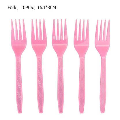 10Guests Pink Cross Baby Communion Party Supplies Flower God Bless Tableware Paper Plates Cups Baptismal Party Decor Baby Shower