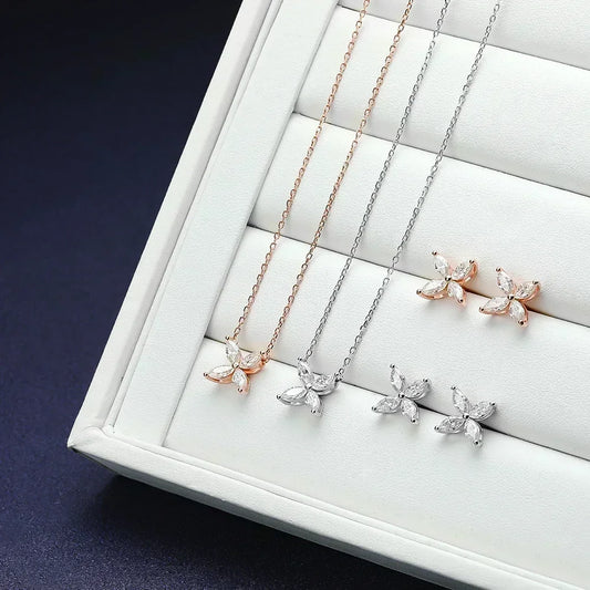 3.6CT Butterfly Moissanite Jewelry Set for Women S925 Sterling Silver - Empire P.E