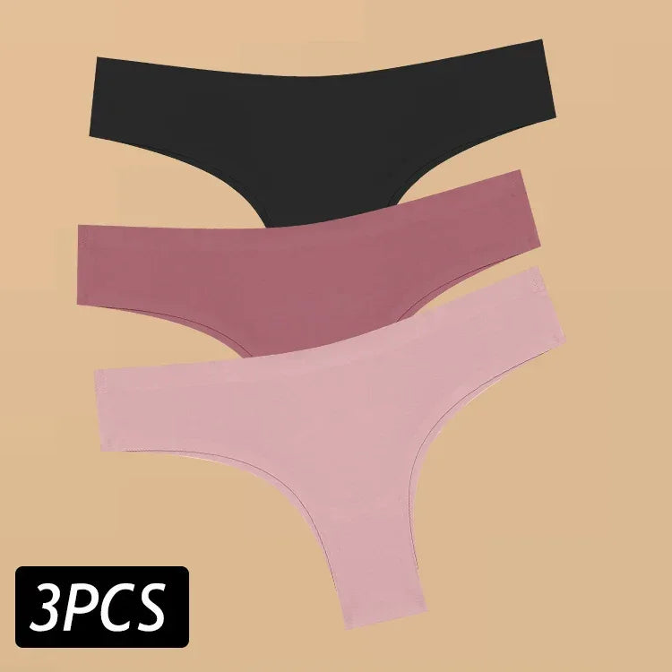 3PCS Women's Ultra-thin Seamless Panties Sexy Low Waist G-string - Empire P.E