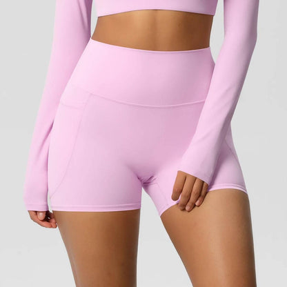 Women Sports Short With PocketedYoga Legging Shorts Squat Proof High Waist Fitness Tight Shorts Quick Drying Cycling Workout Gym - Empire P.E