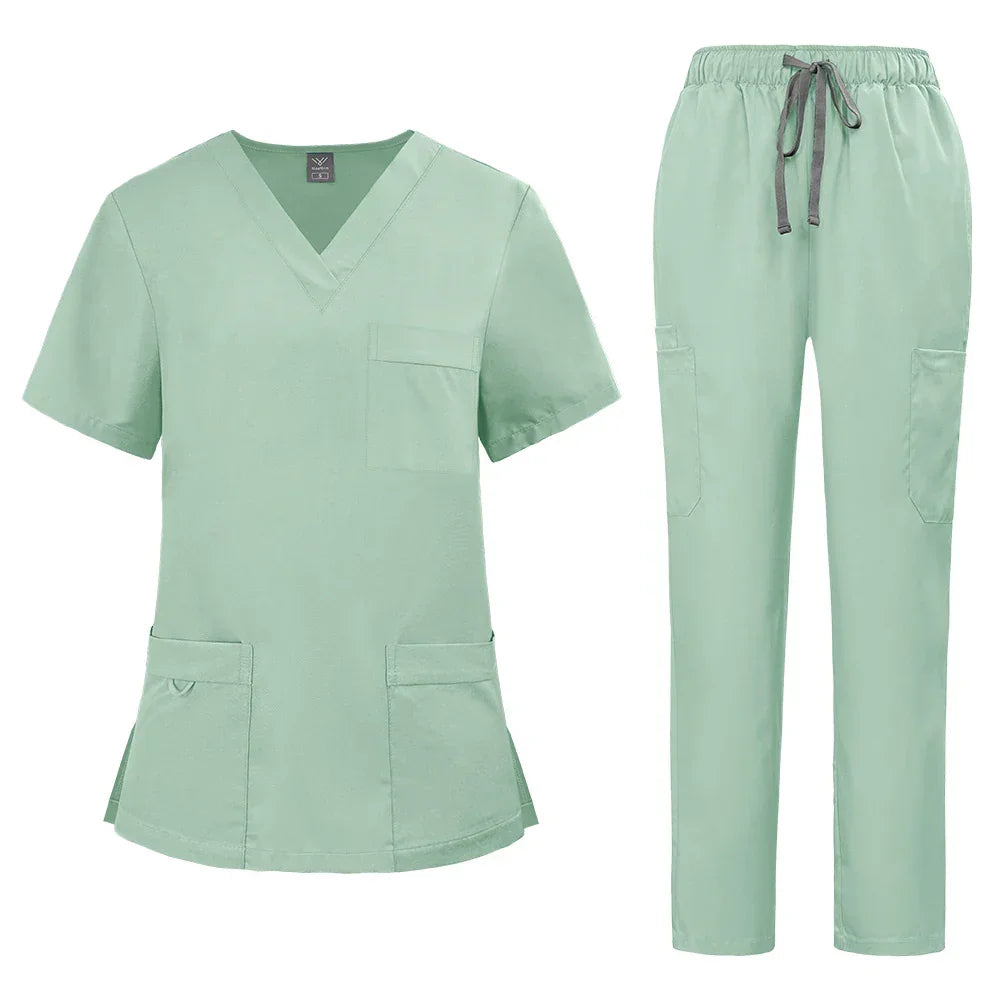 Uniform Unisex Elastic Scrubs Top Pants 2-piece Set - Empire P.E