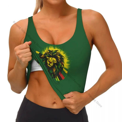 Sports Bra Women Running Yoga Clothes Vest Jamaica Kingdom Flag Gathering Fitness Vest - Empire P.E
