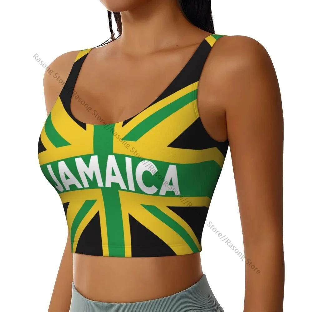 Sports Bra Women Running Yoga Clothes Vest Jamaica Kingdom Flag Gathering Fitness Vest - Empire P.E